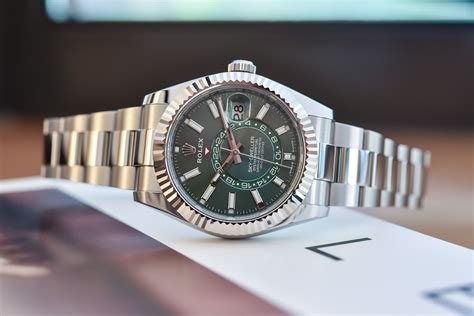 rolex sky dweller green dial 2023|Rolex Sky-Dweller watch price.